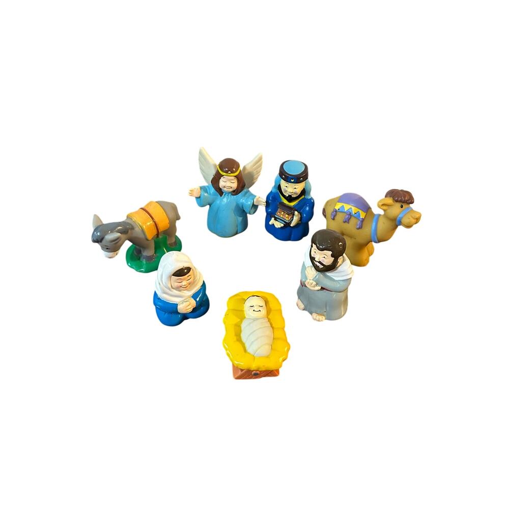 Vintage Children’s Plastic Nativity Set - 7 pieces